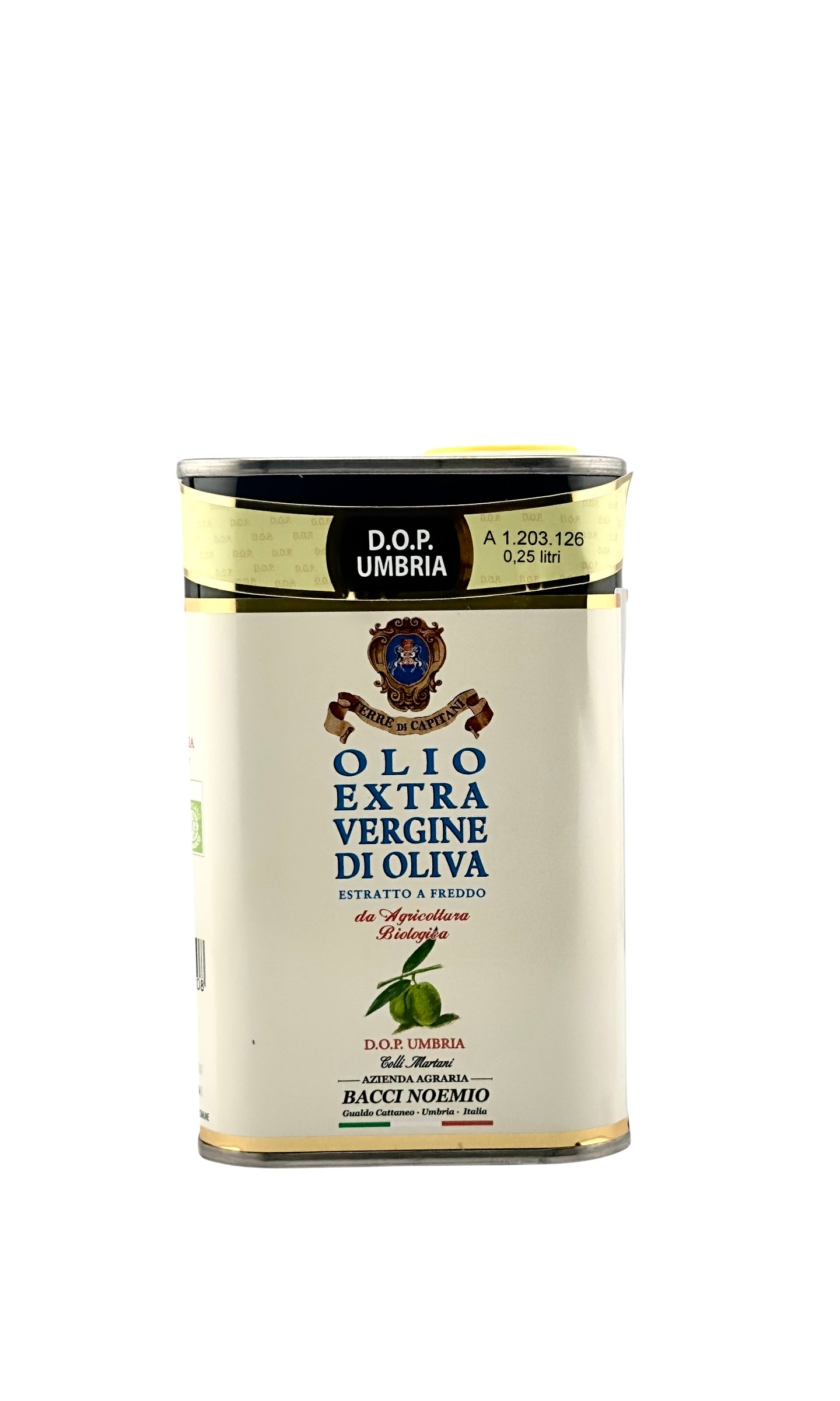 Terre di Capitani Organic PDO, Umbria, Italy Extra Virgin Olive Oil ( 250ml )